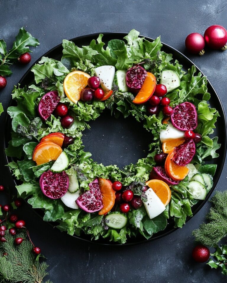 Festive Winter Salad Wreath with Citrus Vinaigrette Recipe