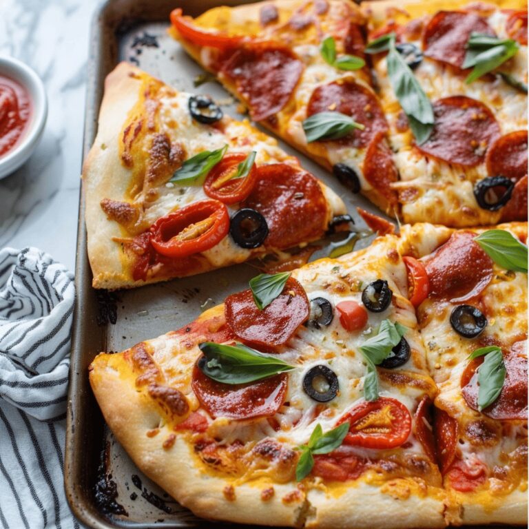 Sheet Pan Pizza + Quick Homemade Dough Recipe