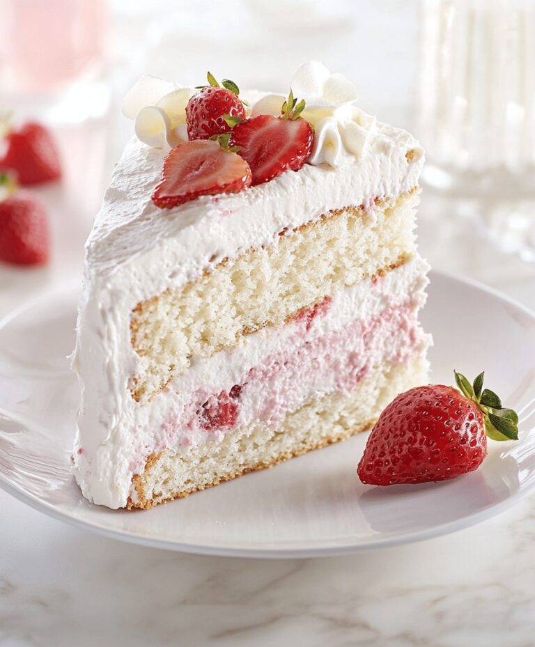 Strawberry Swirled White Chocolate Cake Recipe