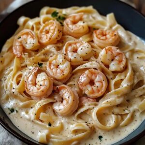 Alfredo Creamy Shrimp Fettuccine Pasta With Homemade Alfredo Sauce Recipe