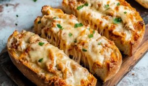 Cheesy Chicken Garlic Bread Recipe
