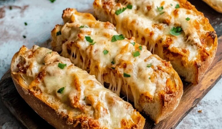 Cheesy Chicken Garlic Bread Recipe