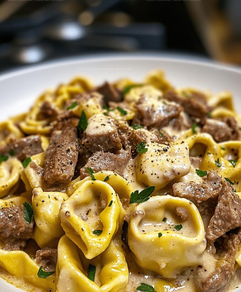 Cheesesteak Tortellini In Rich Provolone Sauce Recipe