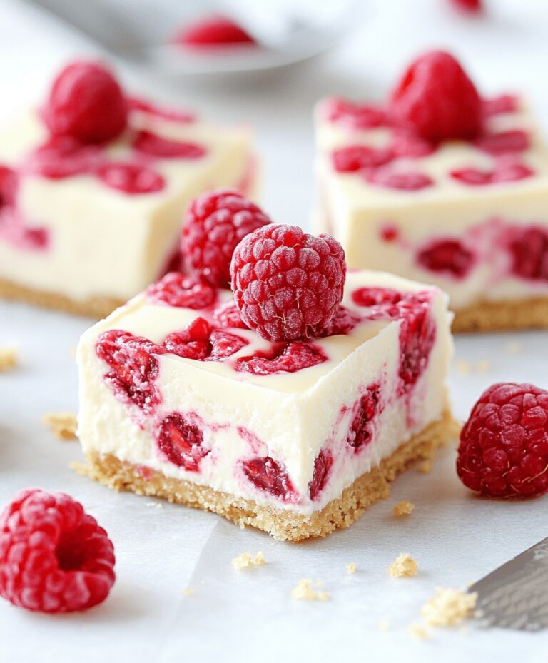 White Chocolate Raspberry Cheesecake Bars Recipe