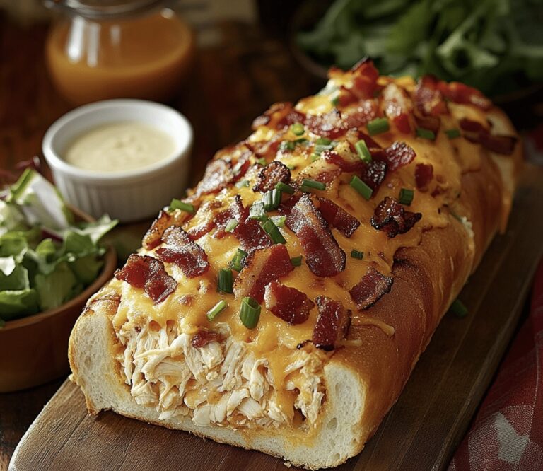 Overflowing Chicken Bacon Ranch Stuffed Bread Recipe