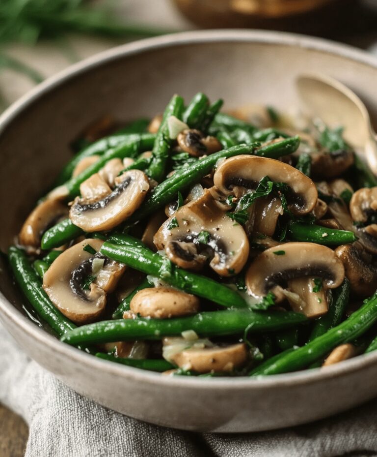 Garden Green Beans With Mushrooms Recipe