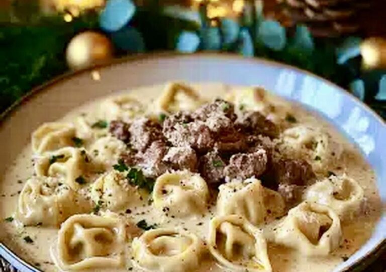 Beef & Parmesan Tortellini In Creamy Sauce Recipe