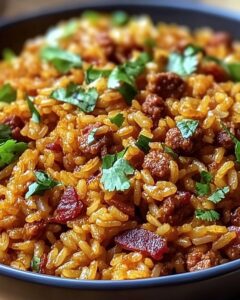 Smoky Mexican Rice with Chorizo and Crispy Bacon Recipe