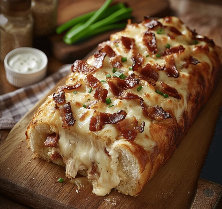 Jam-Packed Chicken Bacon Ranch Stuffed Bread Recipe