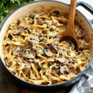 Creamy One Pot Beef Stroganoff Recipe