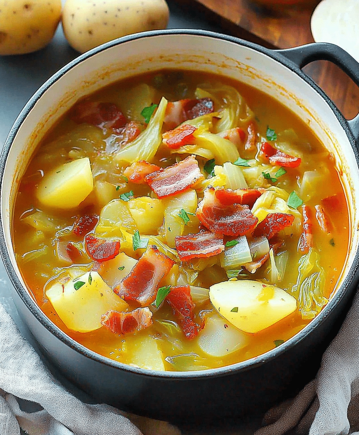 Irish Bacon Cabbage And Potato Soup Recipe