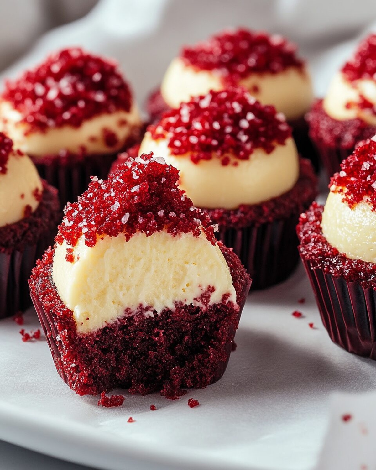 Decadent Red Velvet Cheesecake Bites with Cream Cheese Swirl Recipe