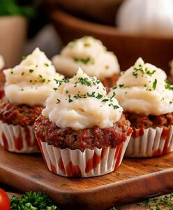 Savory Mini Meatloaf Muffins With Mashed Potato Frosting Recipe
