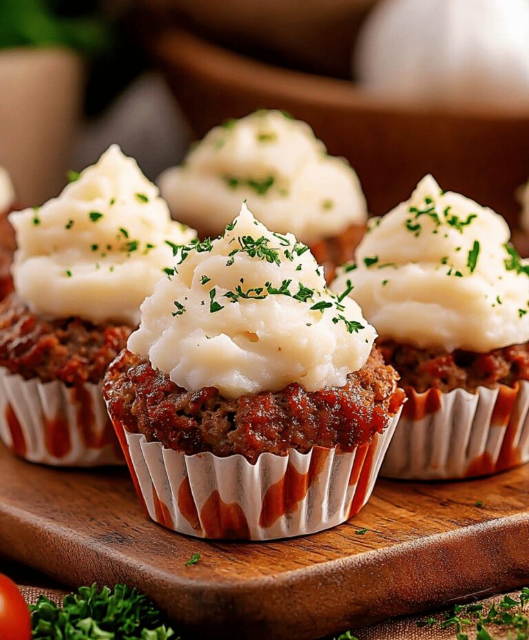 Savory Mini Meatloaf Muffins With Mashed Potato Frosting Recipe