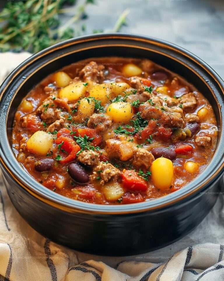 Hearty Cowboy-Style Beef and Bean Slow Cooker Casserole Recipe