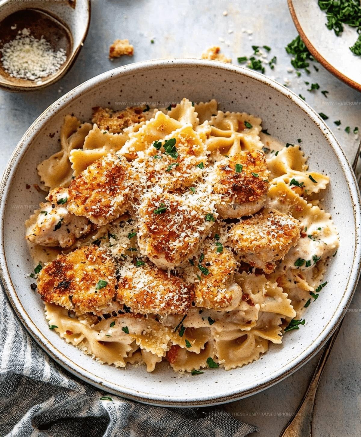 Garlic Butter Chicken Bites With Creamy Parmesan Pasta Recipe