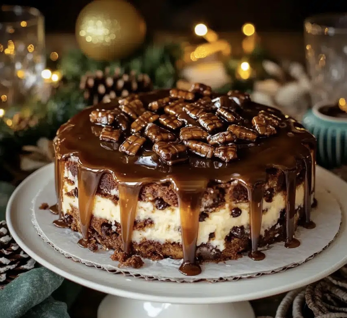 Caramel Turtle Poke Cake Recipe