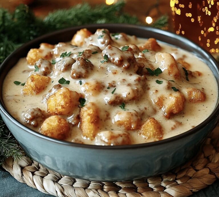 Satisfying Tater Tot Breakfast Bowl With Sausage Gravy Recipe