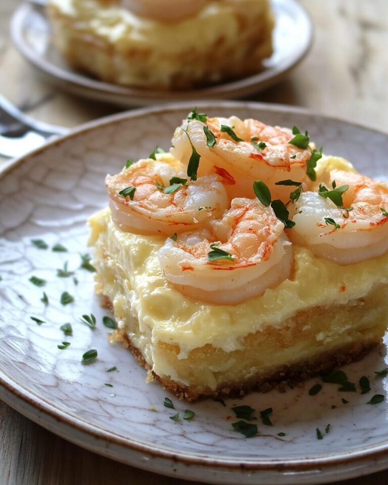 Decadent Shrimp Scampi in a Savory Cheesecake Crust Recipe