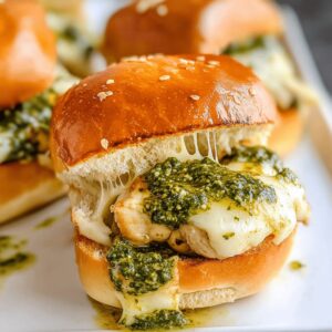 Pesto Mozzarella Chicken Sliders Recipe