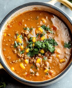 Ground Beef Enchilada Soup Recipe