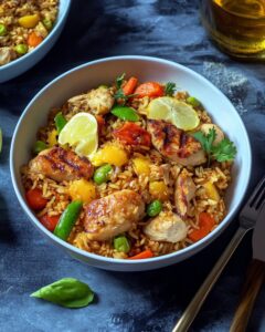 Fluffy Sesame Chicken Fried Rice with Veggies Recipe