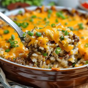 Cheesy Hamburger Rice Casserole Recipe