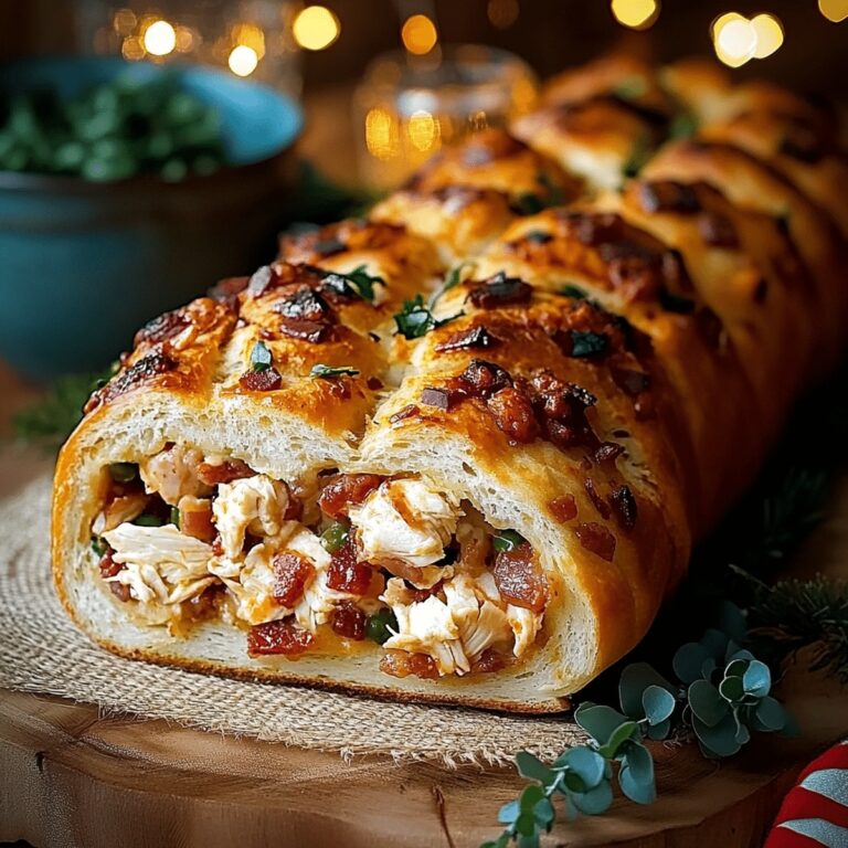 Crusty Chicken Bacon Ranch Stuffed Bread Recipe