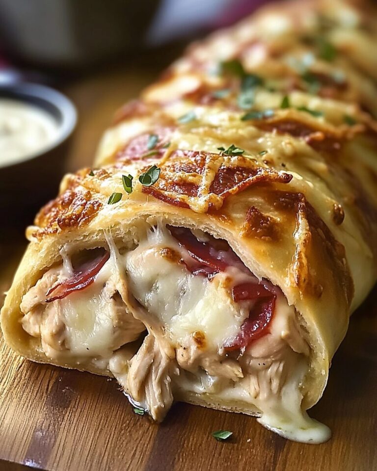 Golden-Baked Chicken Cordon Bleu Stromboli Delight Recipe