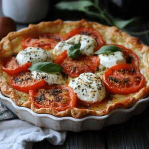 Straightforward Italian Cheese and Tomato Pie Recipe