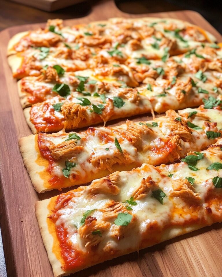 Fiery Buffalo Chicken Pizza on Crispy Flatbread Recipe