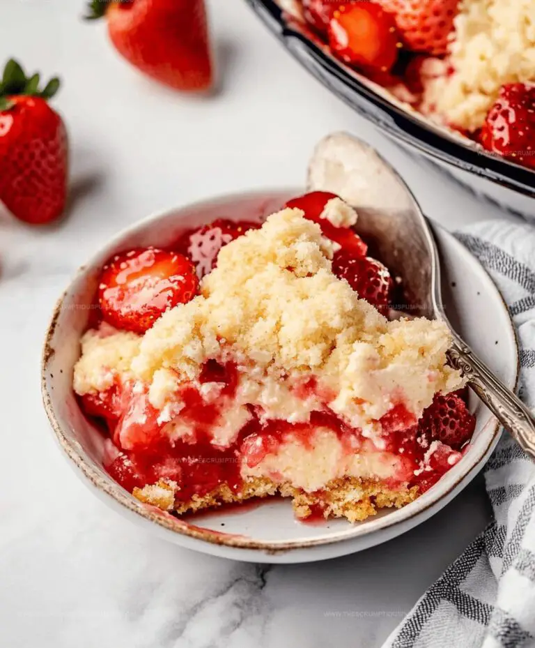 Syrupy Strawberry Cheesecake Dump Cake Recipe