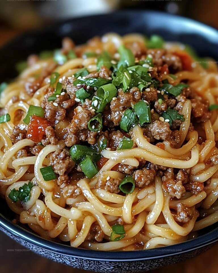 Crackling Mongolian Ground Beef Noodles Recipe