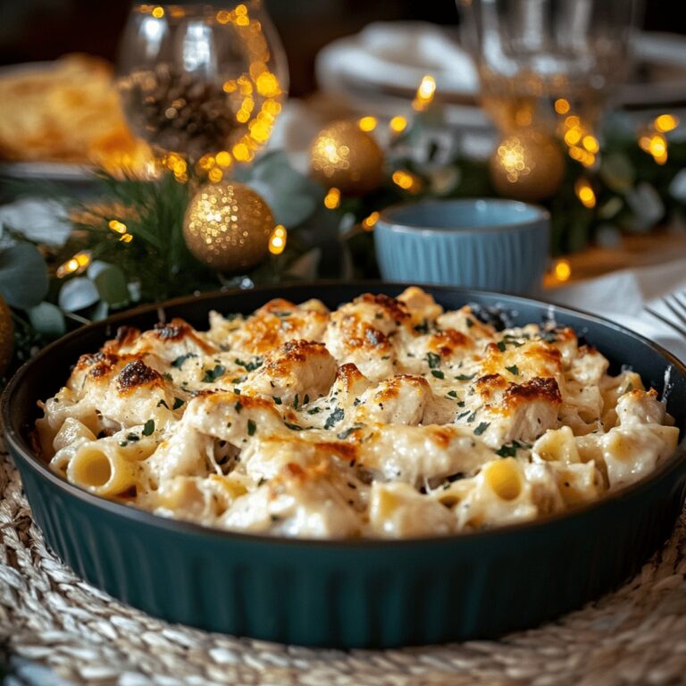 Four-Cheese Garlic Parmesan Chicken Pasta Bake Recipe