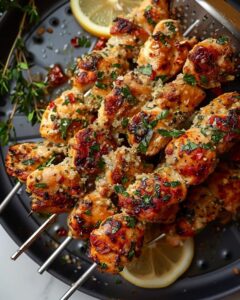 Garlic Parmesan Chicken Skewers Recipe