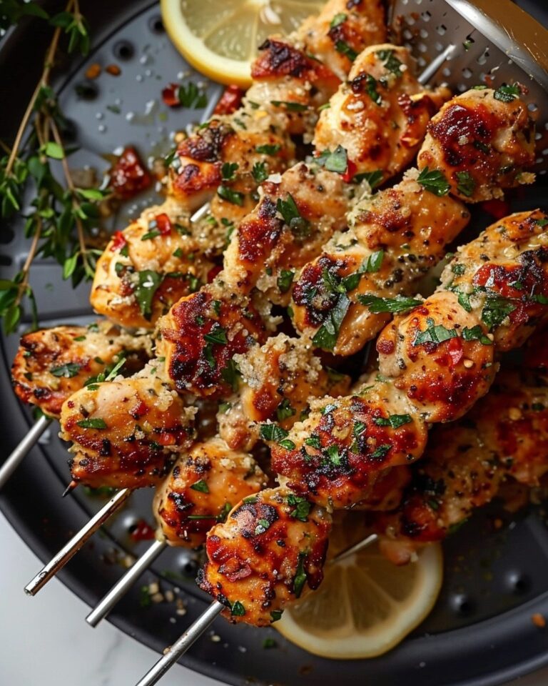 Garlic Parmesan Chicken Skewers Recipe