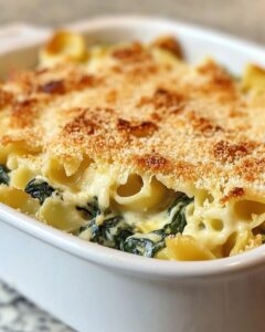 Creamy Spinach and Egg Noodle Bake Recipe