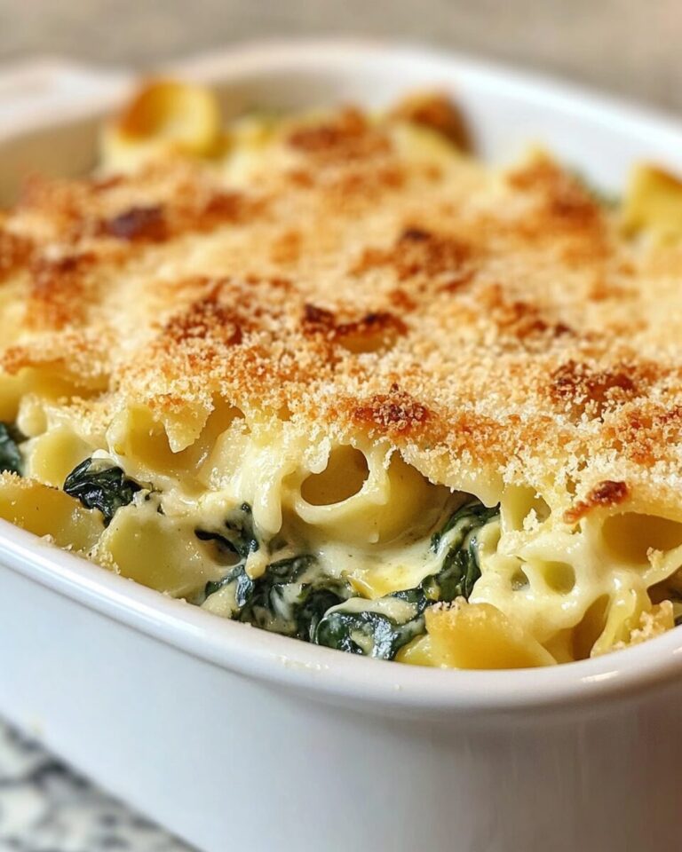 Creamy Spinach and Egg Noodle Bake Recipe