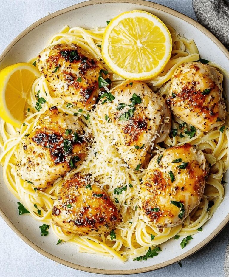 Lemon Garlic Butter Chicken With Parmesan Linguine Recipe