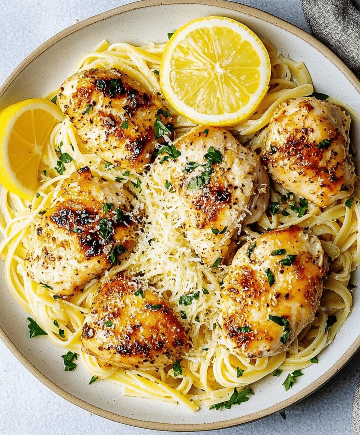 Lemon Garlic Butter Chicken With Parmesan Linguine Recipe