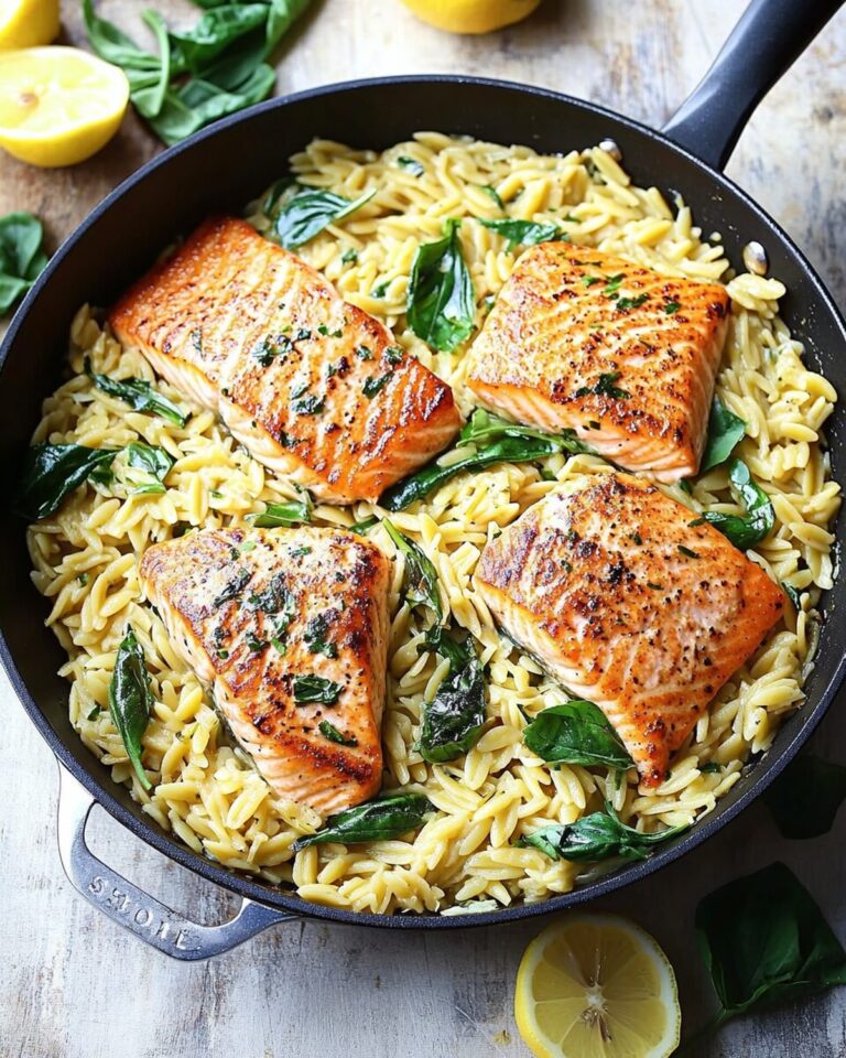 Zesty Lemon Orzo with Seared Salmon Recipe