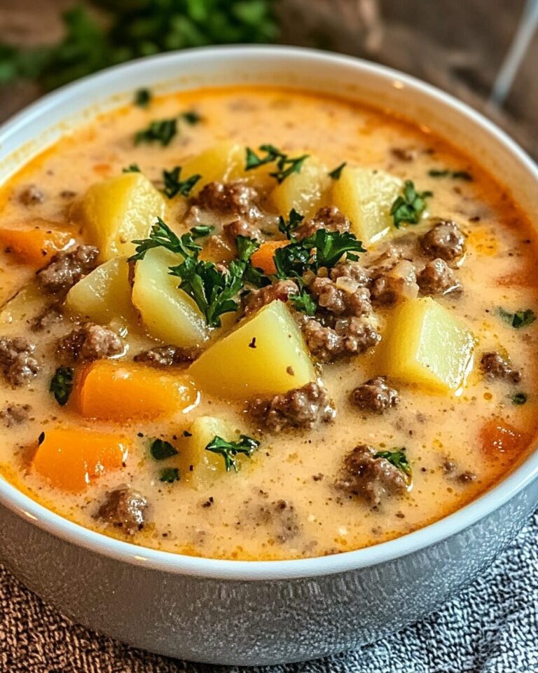 Crockpot Creamy Potato & Hamburger Soup Recipe