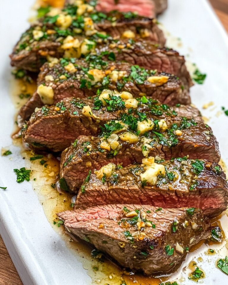 Juicy Skirt Steak with Golden Garlic Butter Recipe