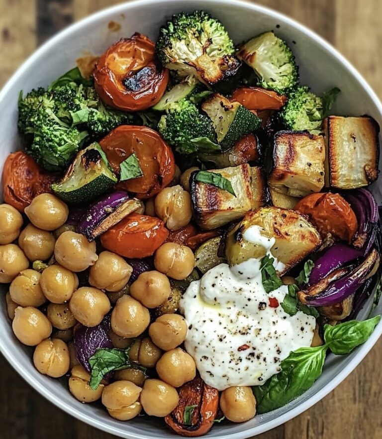 Vibrant Roasted Vegetable and Crispy Chickpea Nourish Bowls Recipe