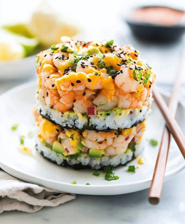 Spicy Shrimp Sushi Stacks Recipe