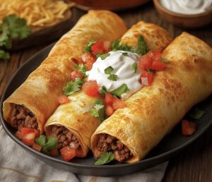Peppery Beef And Cheese Chimichangas Recipe