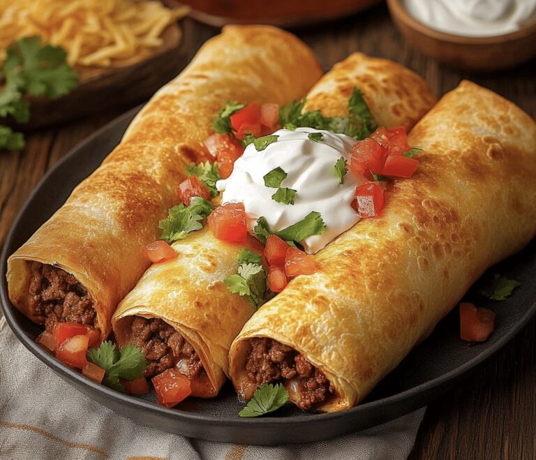 Peppery Beef And Cheese Chimichangas Recipe