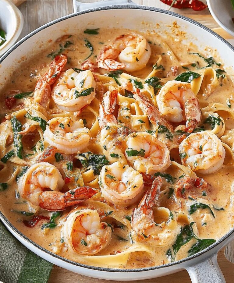 Best Creamy Shrimp Tuscan Fettuccine Recipe