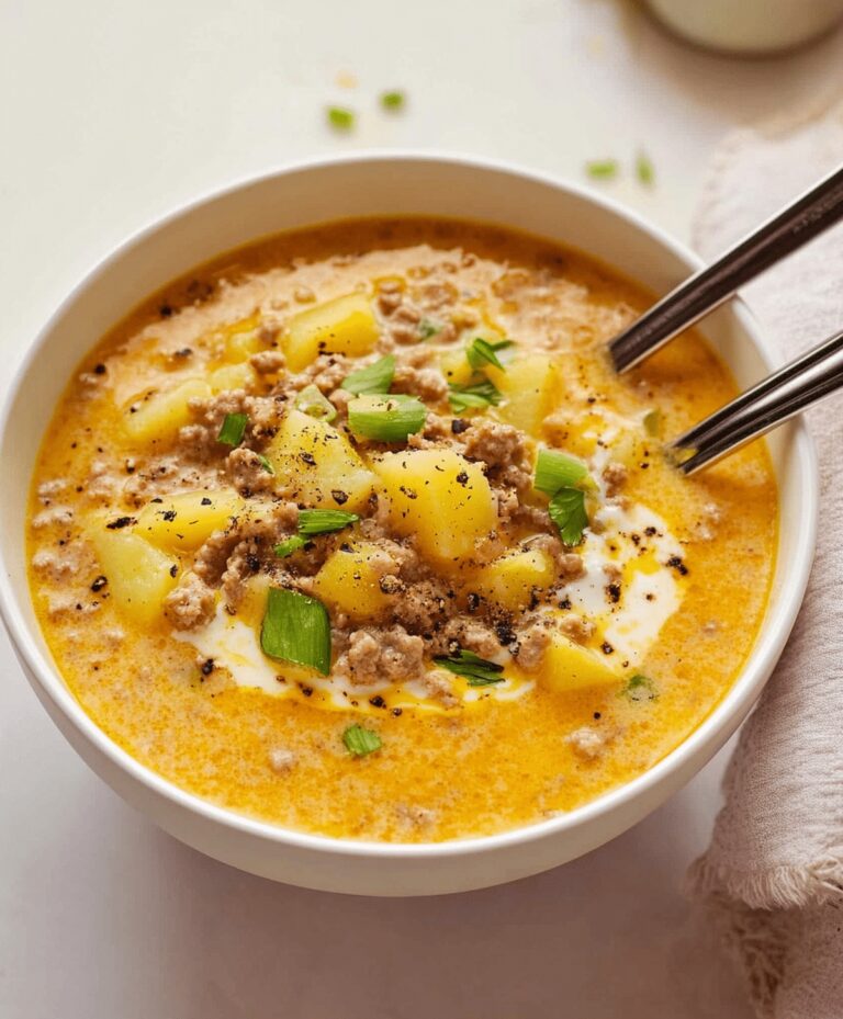 Cheesy Hamburger Potato Soup Recipe