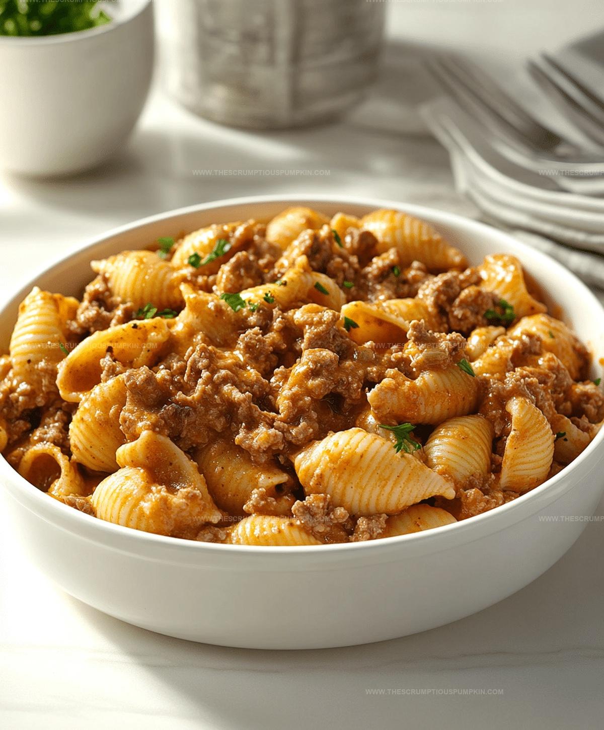 Easy Creamy Beef And Shells Recipe